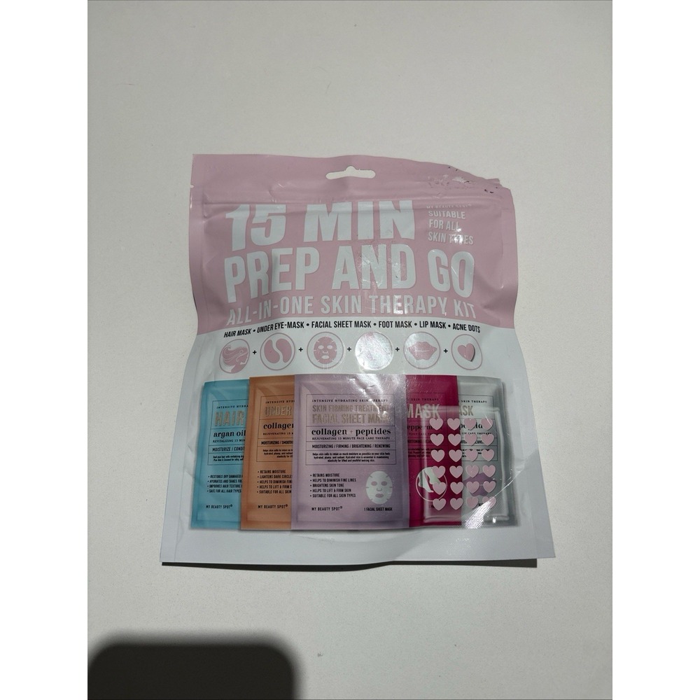15 Min‎ Prep and Go All In One Skin Therapy Kit Mask Hair Eye Face Foot Acne